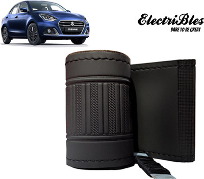 ELECTRIBLES Hand Stiched Steering Cover For Maruti Swift Dzire(Black, Leatherite)