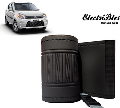ELECTRIBLES Hand Stiched Steering Cover For Maruti Alto 800(Black, Leatherite)
