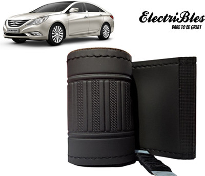 ELECTRIBLES Hand Stiched Steering Cover For Hyundai Sonata Embera(Black, Leatherite)