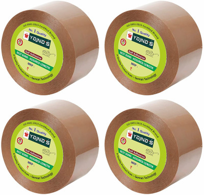 YAJNAS Single sided Manual Dispenser cello tape (Manual)(Set of 4, Brown)