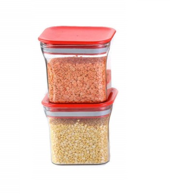 Peher Plastic Grocery Container  - 600 ml(Pack of 2, Red)