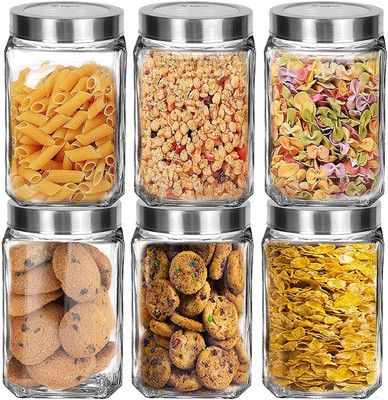 shree labh mart Glass Grocery Container  - 310 ml(Pack of 6, Clear)