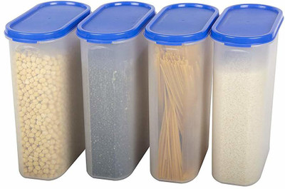 Analog Kitchenware Polypropylene Grocery Container  - 2500 ml(Pack of 4, Blue)