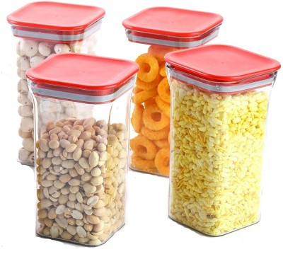 Peher Plastic Grocery Container  - 1100(Pack of 4, Red)