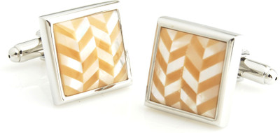 PELUCHE Brass Cufflink(White, Brown)