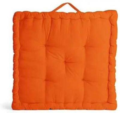 DCT Microfibre Solid Floor Cushion Pack of 1(Orange)