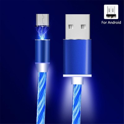 Twixxle Magnetic Charging Cable 1 m VXI™-44-SIS-3 IN 1 STREAMOPTIC MAGNETO ABSORPTION DATA LINE(Compatible with Compatible With All Smartphones, Multicolor)