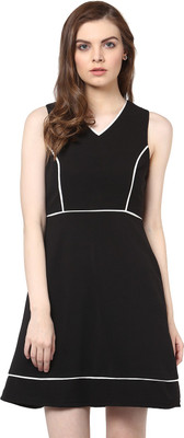 HARPA Women Fit and Flare Black Mini/Short Dress