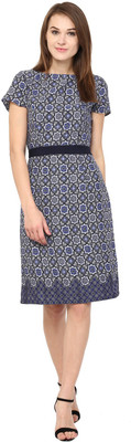 HARPA Women A-line Blue Knee Length Dress