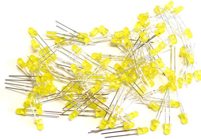 INVENTO 25Pcs 5mm Round Diffused Yellow Color LED Light Bulb Lamp Light Emitting Diode DC 1.5V - 3V for DIY Projects Automotive Electronic Hobby Kit