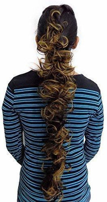 Blushia Women's Synthetic Stylish Highlighted Long Frill Style Braided  Hair Extension