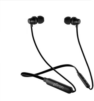 PTron Tangent Lite Wireless Black Neckband Bluetooth Headset  (Black, In the Ear)