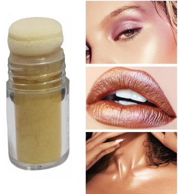 Latixmat Crystal Face and Body Translucent Gold Shimmer Highlighter For All Skin Type Highlighter(GOLD)