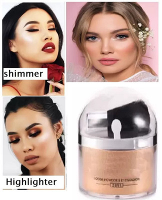 ADJD Powder Makeup Face Glow Highlight Brighten Shimmer Make For Professional Look  Highlighter(GOLD)