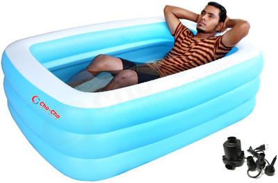 Cho Cho Inflatable Swimming Bath Tub for Kids and Adults ( SPA) Tub ( 5 Feet ) with Pump Inflatable Swimming Pool(Multicolor)