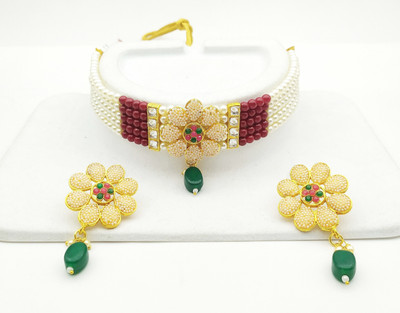 Shree Jai Sai Art Alloy Gold-plated Multicolor Jewellery Set(Pack of 1)