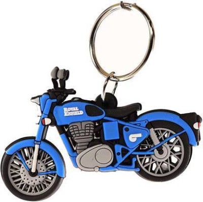 Meeko.com Royal Enfield Bullet Blue Bike Rubber Key Chain, Keyring Two Wheeler Bike Key Ring, Key Chain