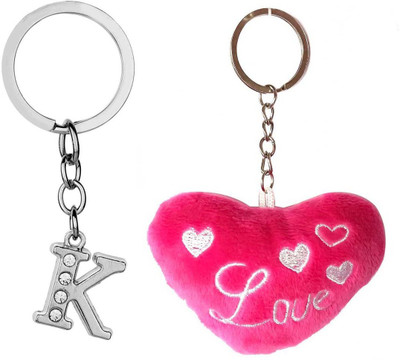 Meeko.com letter R & pink heart 1key ring 0023 Key Chain