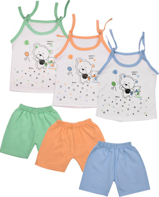 Shyamcollections Baby Boys & Baby Girls Angry Birds Party(Festive) T-shirt Shorts(Multicolor)