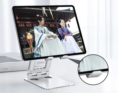 ROYAL SCOT GREY Premium LUXURY Aluminum Alloy with Big and Heavy Base Tablet & Mobile Desktop Phone Stand for Convenient Live Streaming & Bedside Universal Support Folding Stand Mobile Holder ROYAL SCOT GREY Premium LUXURY Aluminum Alloy with Big and Heavy Base Tablet & Mobile Desktop Phone Stand for Convenient Live Streaming & Bedside Universal Support Folding Stand Mobile Holder