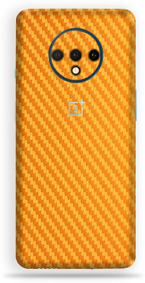 Jeeva Creation Oneplus 7t, oneplus 7t Mobile Skin(Ultra Carbon Fiber Golden Skin With High Matte Finish.)