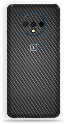 Jeeva Creation Oneplus 7t, oneplus 7t Mobile Skin(Ultra Black Carbon Fiber Wallpaper Skin With High Matte Finish.)