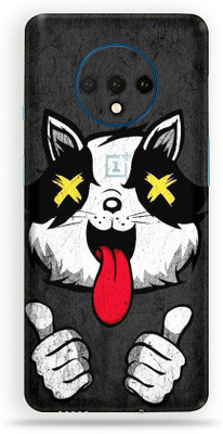 Jeeva Creation Oneplus 7t, oneplus 7t Mobile Skin(Ultra Crazy Cat Skin With High Matte Finish.)