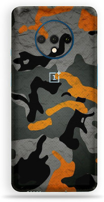 Jeeva Creation Oneplus 7t, oneplus 7t Mobile Skin(Ultra Camo Orange Skin With High Matte Finish.)
