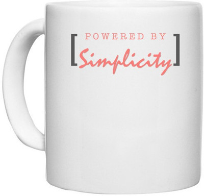 UDNAG White Ceramic Coffee / Tea 'Simplicity | powered by simplicity' Perfect for Gifting [330ml] Ceramic Coffee Mug(330 ml)