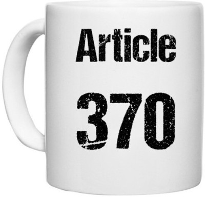 UDNAG White Ceramic Coffee / Tea 'Jammu & Kashmir | Article 370' Perfect for Gifting [330ml] Ceramic Coffee Mug(330 ml)