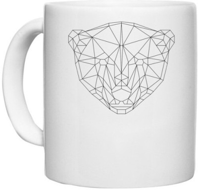 UDNAG White Ceramic Coffee / Tea 'Geometry | Polar Bear Geometry' Perfect for Gifting [330ml] Ceramic Coffee Mug(330 ml)
