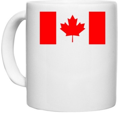 UDNAG White Ceramic Coffee / Tea 'Flag | Canadian Flag' Perfect for Gifting [330ml] Ceramic Coffee Mug(330 ml)