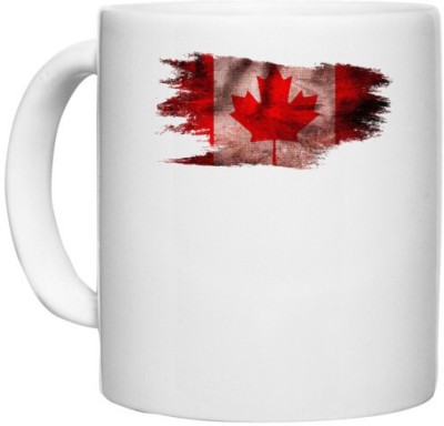 UDNAG White Ceramic Coffee / Tea 'Canada Flag | Canadian Flag' Perfect for Gifting [330ml] Ceramic Coffee Mug(330 ml)