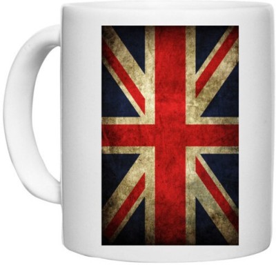 UDNAG White Ceramic Coffee / Tea 'Flag | Union Jack' Perfect for Gifting [330ml] Ceramic Coffee Mug(330 ml)