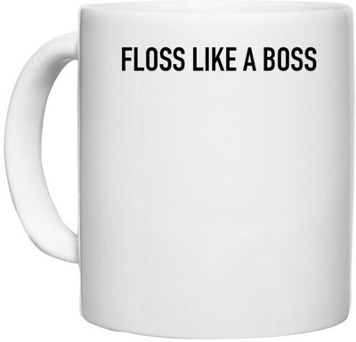 UDNAG White Ceramic Coffee / Tea 'Boss | Floss like a boss' Perfect for Gifting [330ml] Ceramic Coffee Mug(330 ml)