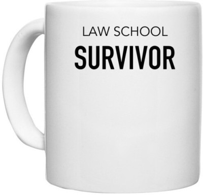 UDNAG White Ceramic Coffee / Tea 'Lawyer | Law school Survivor' Perfect for Gifting [330ml] Ceramic Coffee Mug(330 ml)