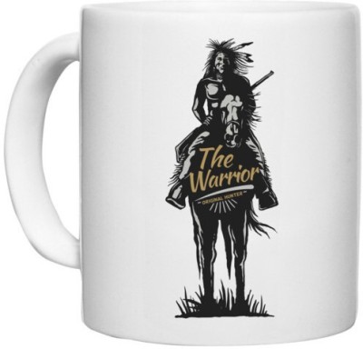 UDNAG White Ceramic Coffee / Tea 'Wild wild west | Wild west the warrior original hunter' Perfect for Gifting [330ml] Ceramic Coffee Mug(330 ml)