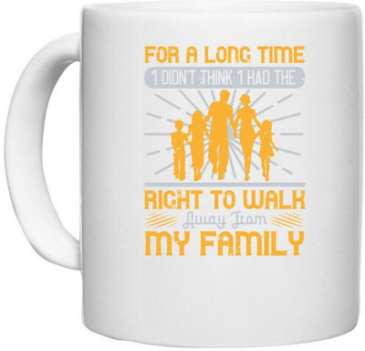 UDNAG White Ceramic Coffee / Tea 'Walking | For a long time i did not think i had the right walk' Perfect for Gifting [330ml] Ceramic Coffee Mug(330 ml)