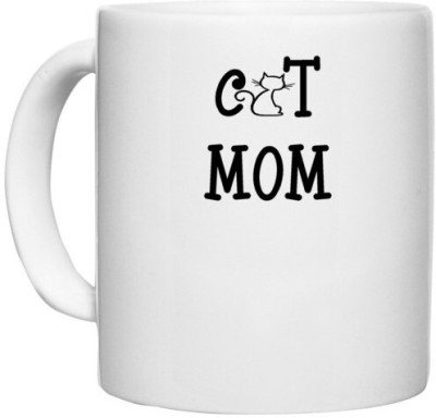 UDNAG White Ceramic Coffee / Tea 'Mummy | cat mom' Perfect for Gifting [330ml] Ceramic Coffee Mug(330 ml)