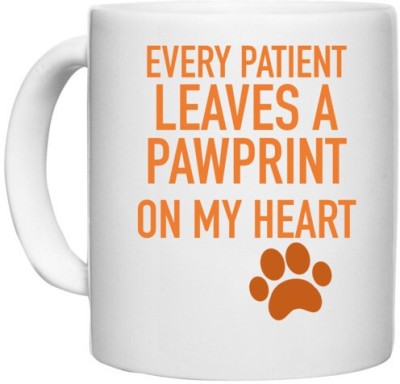 UDNAG White Ceramic Coffee / Tea 'Doctor | Every patient leaves pawprint on my heart' Perfect for Gifting [330ml] Ceramic Coffee Mug(330 ml)
