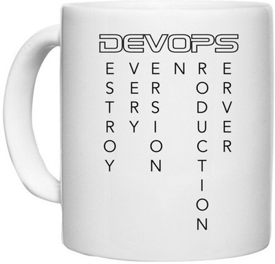 UDNAG White Ceramic Coffee / Tea 'Coder | Develops Destroy Every Version On Production Server' Perfect for Gifting [330ml] Ceramic Coffee Mug(330 ml)