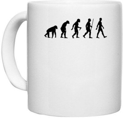 UDNAG White Ceramic Coffee / Tea 'Ancient Man' Perfect for Gifting [330ml] Ceramic Coffee Mug(330 ml)