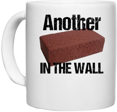 UDNAG White Ceramic Coffee / Tea 'Brick | Another brick in the wall' Perfect for Gifting [330ml] Ceramic Coffee Mug(330 ml)
