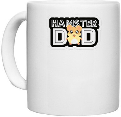 UDNAG White Ceramic Coffee / Tea 'Dad | hamster Dad' Perfect for Gifting [330ml] Ceramic Coffee Mug(330 ml)