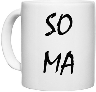 UDNAG White Ceramic Coffee / Tea 'Couple | SO MA' Perfect for Gifting [330ml] Ceramic Coffee Mug(330 ml)