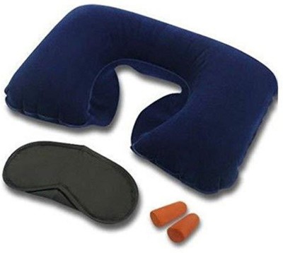 Jetudoo 3-in-1 Air Travel Kit with Pillow, Ear Buds & Eye Mask ,Travel accessories ,Travel Organizer Neck Pillow & Eye Shade(Multicolor)