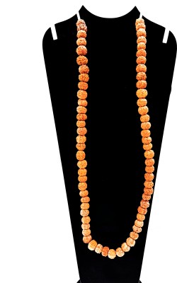 Om Shree Siddhi Vinayak Murti Bhandar Rudraksh Mala-7 Mukhi Himalayan Rudraksha Seeds Religious Ornament Rosary Japa Mala Necklace 7 Face Rudraksha Natural 7mm, 108 +1 Beads Japa Mala For Pooja (Length 32 cm) Wood Chain