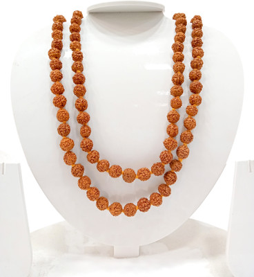 vinayakmoorti Original Rudraksha Mala Best result Getting 5 Mukhi Rudraksha Natural 10mm, 108 +1 Beads Mediation Japa Mala For Pooja (Length 51 cm) Wood Chain