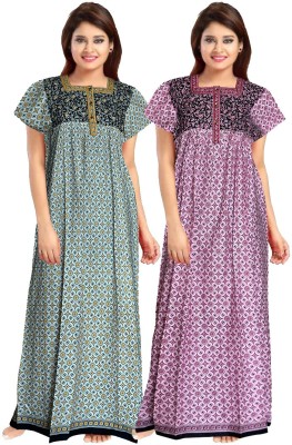 SILVER ORGANISATION Women Nighty(Multicolor)