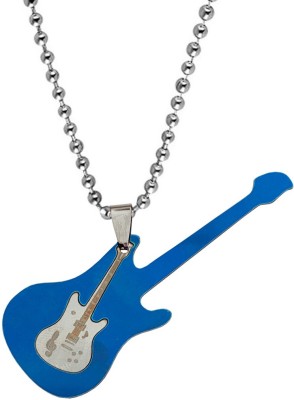 Shiv Jagdamba Rock Star Jewelry Music Note Electric Guitar Locket Pendant Necklace Chain Lover Gift for Men & Women Titanium Stainless Steel Pendant Titanium Stainless Steel Pendant
